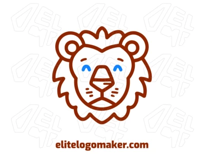 Un logo simétrico con un león de diseño abstracto y texto personalizable, perfecto para generar una identidad de marca poderosa y distintiva.