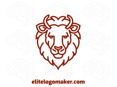 Logotipo personalizable con un león de diseño simple y elegante, combinando sofisticación con una estética limpia.