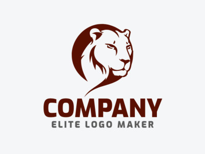 A minimalist logo template featuring a lioness, offering a clean and customizable design.