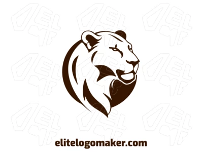An editable abstract logo featuring a stylized lioness design, crafted with sleek lines and modern aesthetics for a unique visual identity.