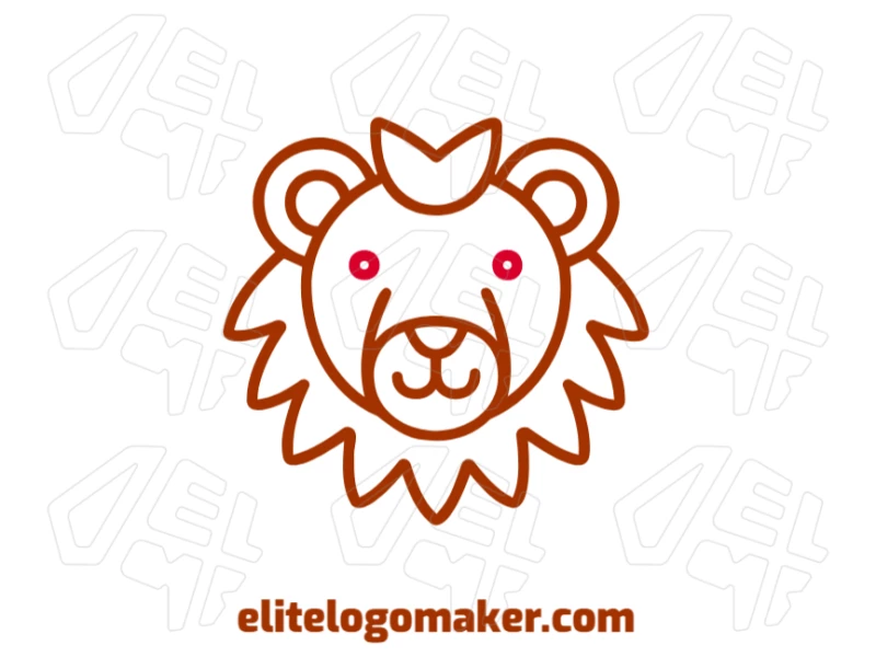 Creative and symmetrical design of a lion's head with a customizable style, offering a unique and versatile visual identity.
