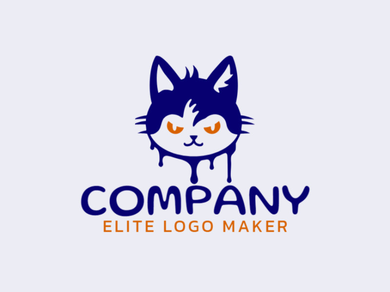 Ideal logo for different businesses in the shape of a liquid cat, with creative design and minimalist style.