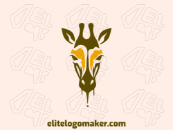 Logo with creative design, forming a liquid giraffe with abstract style and customizable colors.