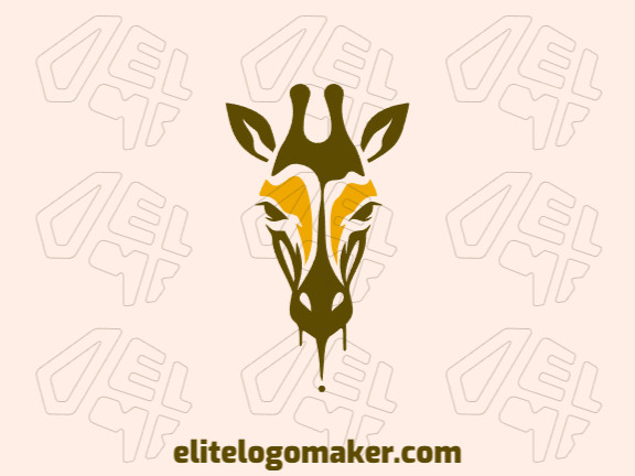 Logotipo com design criativo formando uma girafa líquida com estilo abstrato e cores customizáveis.