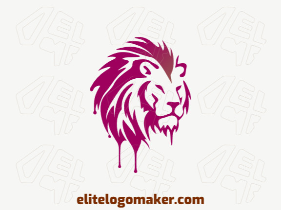 Logotipo customizável com a forma de um leão líquido com design criativo e estilo gradiente.
