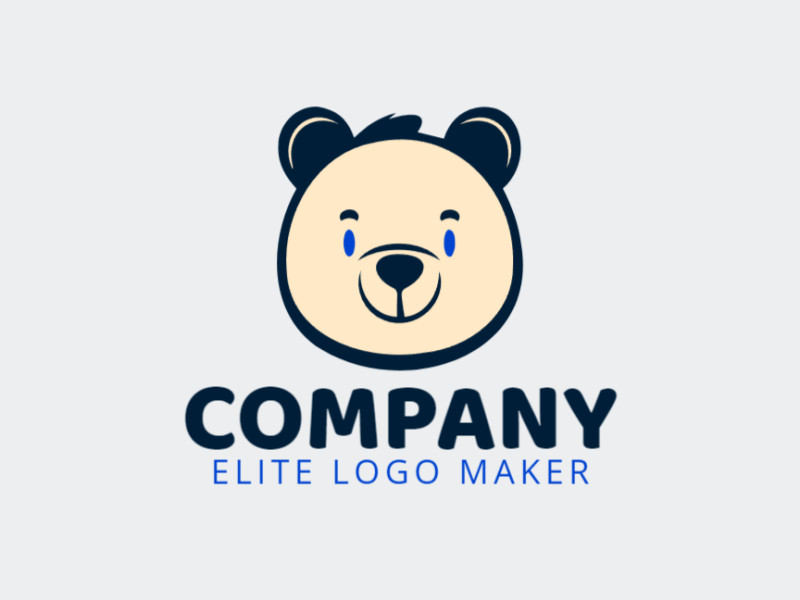 A charmingly childish logo featuring a cute little bear, designed with playful tones of blue, black, and beige.