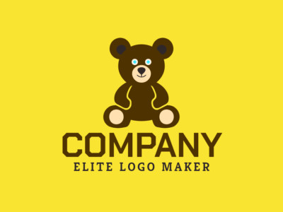 A charming and creative logo featuring a little bear in a sophisticated animal design with blue, brown, and beige tones.