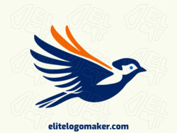 Ideal logo for different businesses in the shape of a little bird flying with a pictorial style.