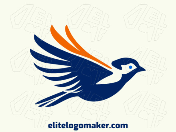 Logotipo ideal para diferentes negócios com a forma de um passarinho voando com estilo pictórico.