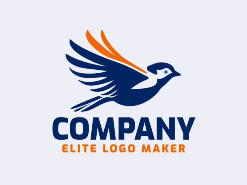 Ideal logo for different businesses in the shape of a little bird flying with a pictorial style.