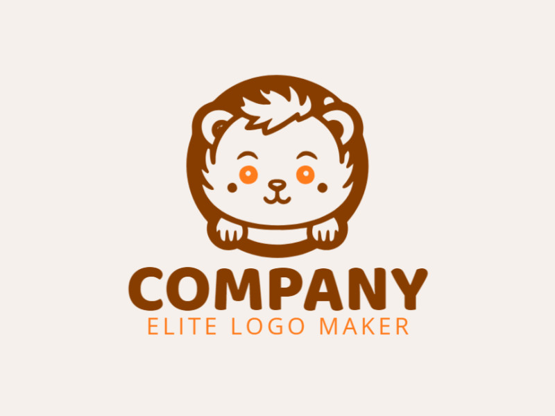 Logotipo moderno com a forma de um leãozinho com design profissional e estilo minimalista.