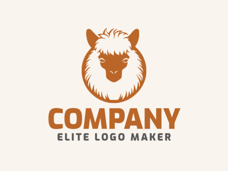 Logotipo criativo com a forma de uma lhama com design refinado e estilo abstrato.