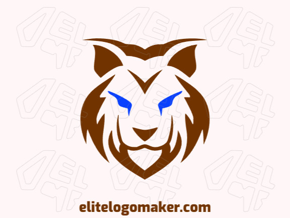 Customizable logo in the shape of a lynx with creative design and symmetric style.