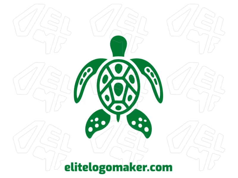 A professional, symmetrical logo featuring a magnificent green turtle, offering a 100% customizable and creative design for your brand.