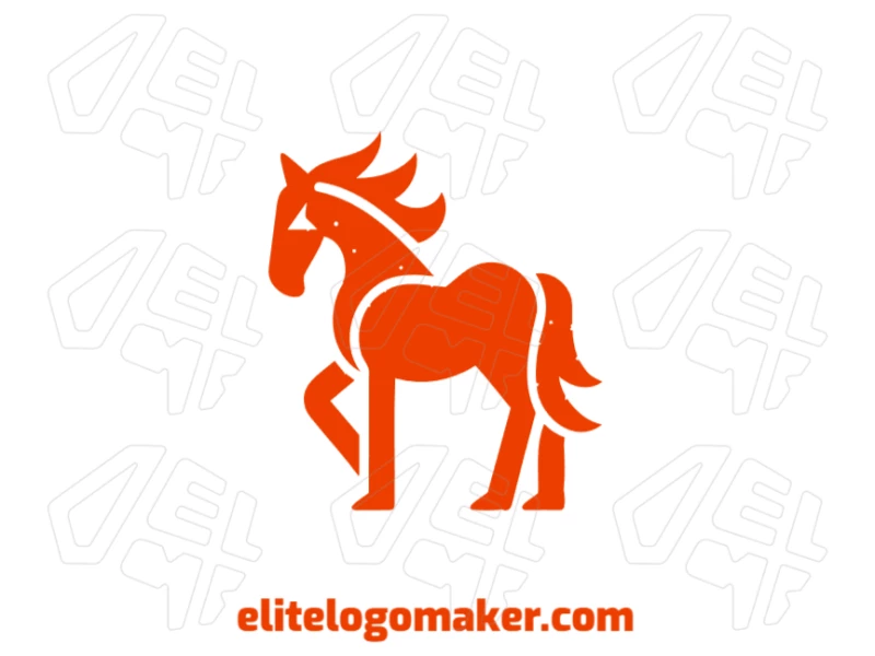 Una ilustración magnífica de un caballo naranja, creando un logotipo creativo con un estilo pictórico para un diseño distintivo.