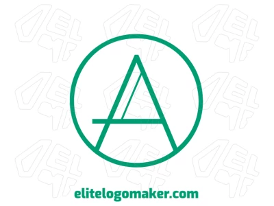 Create a cheap and magnificent illustration of the letter "A" inside a circle, ideal for a dynamic and stylish logo design.