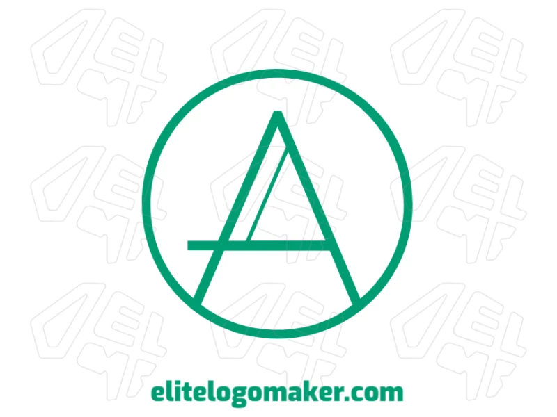 Create a cheap and magnificent illustration of the letter "A" inside a circle, ideal for a dynamic and stylish logo design.