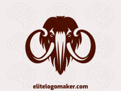 A mascot-style logo in dark brown, featuring a majestic mammoth.