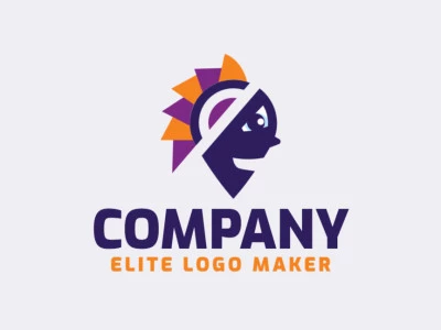 Modern logo in the shape of a map combined with a person with professional design and creative style.