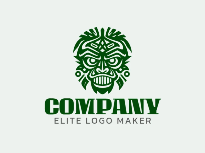 Modern logo in the shape of a mask with professional design and symmetric style.