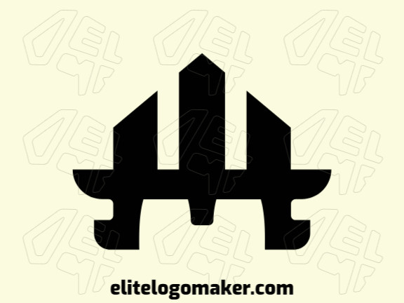 Logo Template in the shape of a medieval helmet, with abstract design and black color.