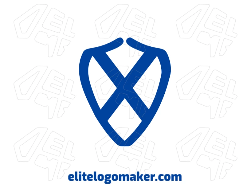 Creative emblem logo featuring a medieval shield merged with the letter "X", designed for a bold and unique appearance.