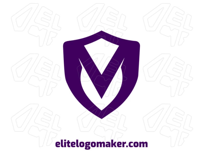 Un logotipo creativo con un escudo medieval similar a la letra "M", diseñado en estilo emblema para una identidad visual fuerte y atemporal.