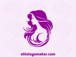 Logotipo memorável com a forma de uma sereia com estilo abstrato, e cores customizáveis.