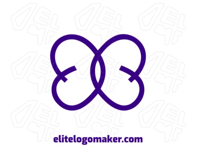 Um conceito minimalista de uma borboleta roxa, um design simples e eficaz para qualquer marca que deseje expressar um conceito refinado em seu logotipo.