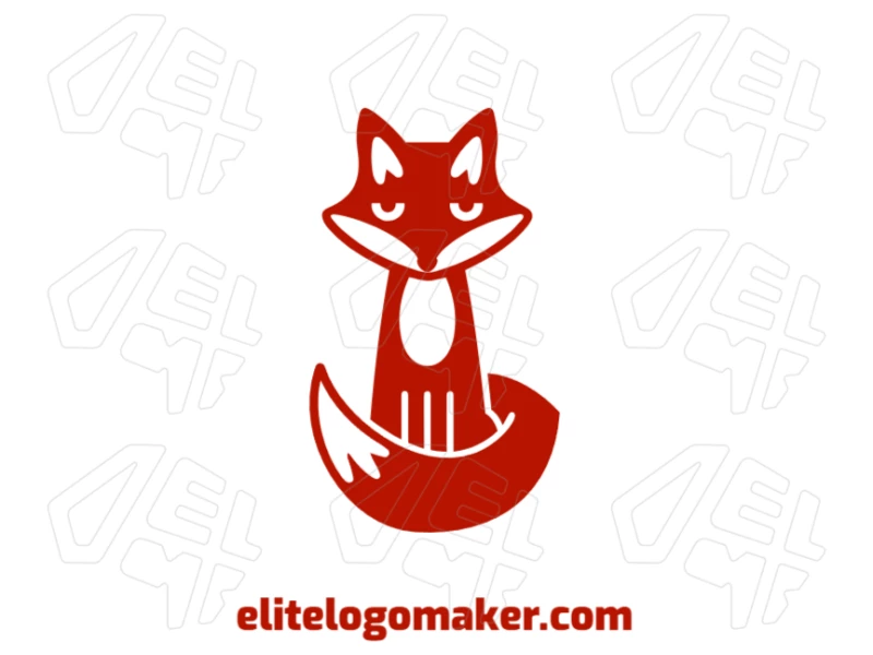A minimalist illustration of a red fox, perfect for a business logo that embodies simplicity and elegance.