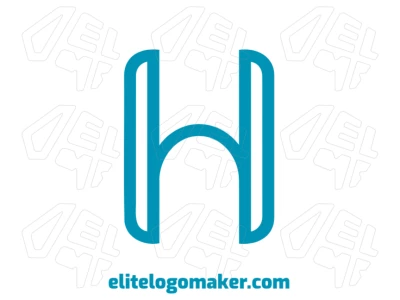 Logo template featuring a minimalist illustration of the letter "H" with a minimalist design, perfect for a clean and modern initial letter look.