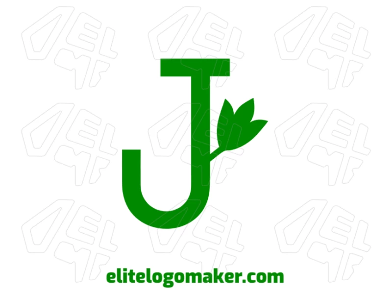 A professional, minimalist logo design featuring the letter "J" combined with a tree leaf, offering a simple yet elegant and customizable design.