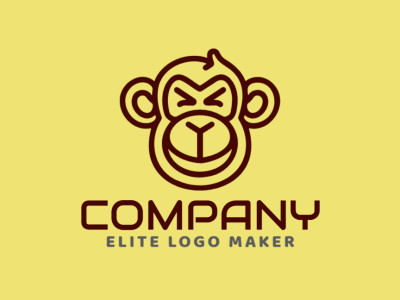 A refined vector logo featuring an excellent monoline illustration of a monkey, capturing both simplicity and sophistication.