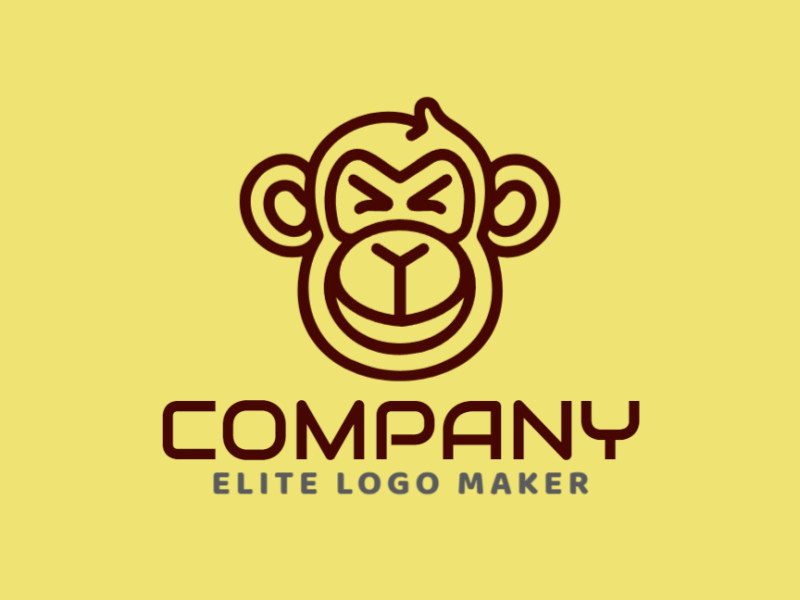 Um logotipo vetorial refinado com uma excelente ilustração monolinear de um macaco, capturando simplicidade e sofisticação.