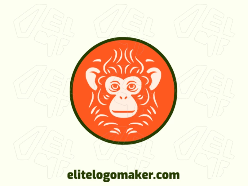 Radiating playfulness and charm, this circular logo depicts a delightful monkey, capturing its lively spirit. The vibrant combination of orange, black, and beige brings a captivating energy to the design.