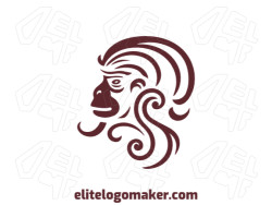 A handcrafted logo featuring a monkey in rich brown tones, capturing the essence of curiosity and adventure.