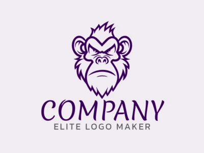 Featuring a different approach, the logo presents an abstract purple monkey head design.