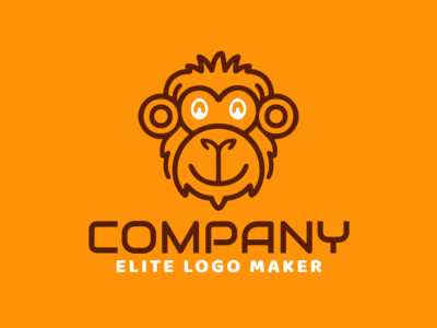 A playful monoline logo design featuring a monkey head.