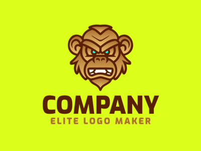 A subtle gradient logo vector illustration featuring a monkey head, perfect for a unique brand identity.