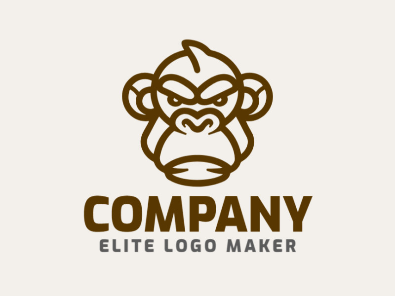 Um logo criativo em vetor apresentando a cabeça de um macaco, projetado para aplicações versáteis e com propósito.