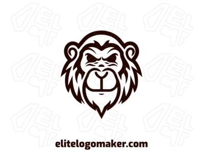 An abstract style monkey head, designed with professional details to reflect strength and uniqueness.