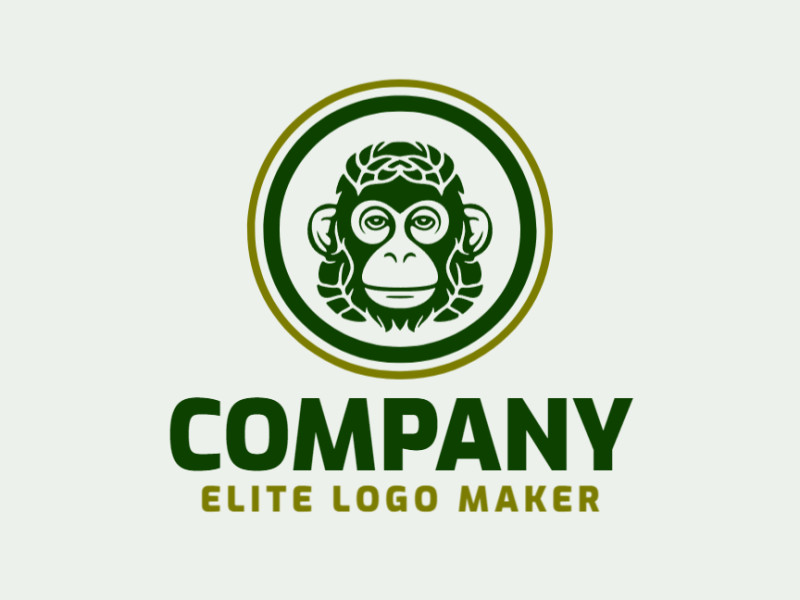 Embodying the essence of playfulness and nature, this abstract logo showcases a monkey head adorned with lush green leaves. The vibrant design captures the spirit of curiosity and vitality, making it a perfect choice for brands that exude joy and environmental consciousness.