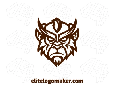 A monkey head with an interesting design, showcasing an animal style that is sure to be an eye-catching and unique logo.