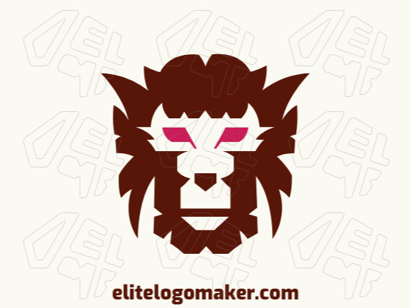 Creative logo in the shape of a monkey head with a refined design and abstract style.
