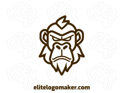 Um logo proeminente com um macaco de expressão brava, projetado em estilo criativo para uma identidade visual ousada e marcante.