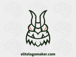 Simple logo composed of abstract shapes, forming a monster with green and orange colors.