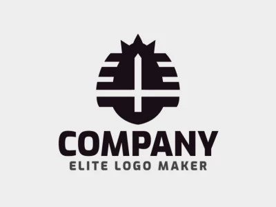 Customizable logo in the shape of a monster, with a symmetric style, the color used was black.