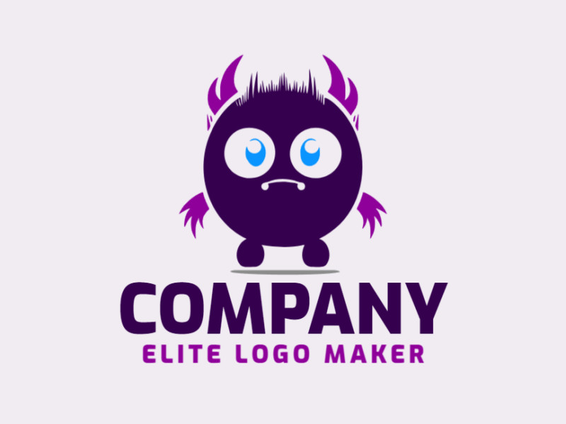 A monster-shaped abstract logo in striking blue and purple hues. Let your imagination come alive!