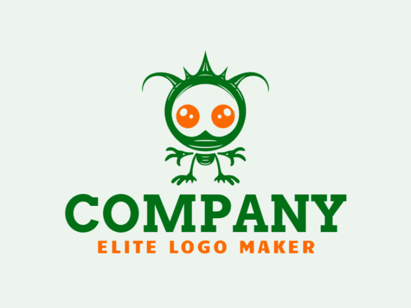 Logotipo profissional com a forma de um monstro com design criativo e estilo abstrato.