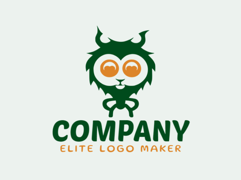 Customizable logo in the shape of a monster with an abstract style, the colors used were green and yellow.